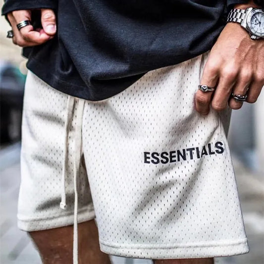 ESSENTIALS Fear Of God Graphic Mesh Drawstring Shorts For Men