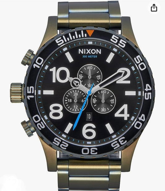 Nixon 51-30 Chrono. BLACK SUNRAY / SURPLUS.  Water Resistant Men’s Watch (XL 51mm Watch Face/ 25mm Stainless Steel Band)