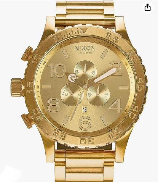 Nixon 51-30 Chrono. ALL GOLD. 100m Water Resistant Men’s Watch (XL 51mm Watch Face/ 25mm Stainless Steel Band)