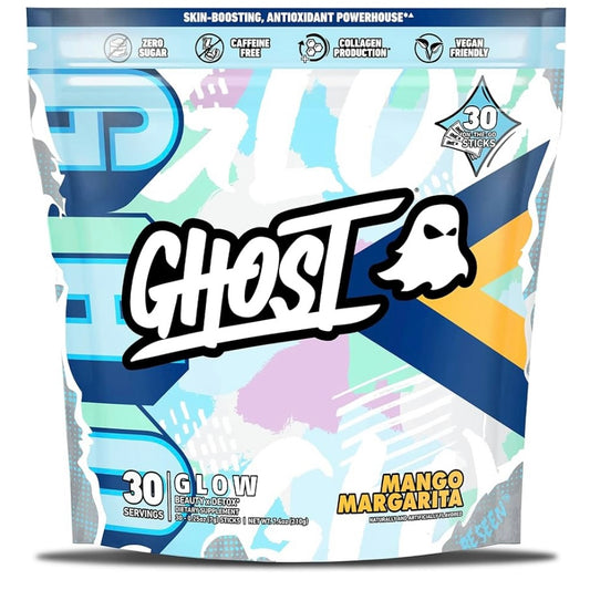 GHOST Glow Sticks: Beauty and Detox Supplement - 30 On-The-Go Stick Packs, Mango Margarita