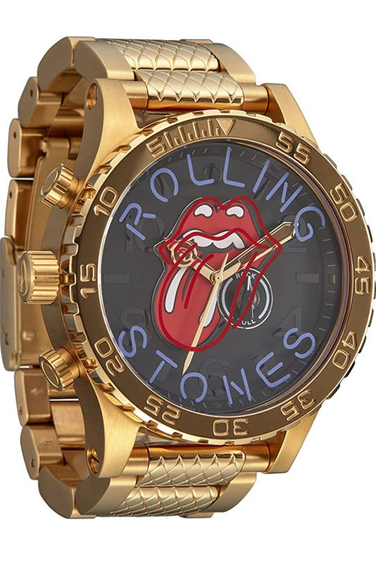 Nixon x Rolling Stones 51-30 A1355-300m Water Resistant Mens Analogue Fashion Watch (51mm Watch Face, 25mm Stainless Steel Band)